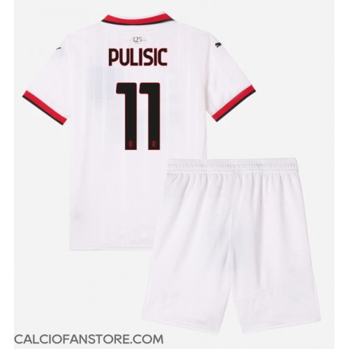 Maglia Calcio AC Milan Christian Pulisic #11 Seconda Divisa Bambino 2024-25 Manica Corta (+ pantaloncini)